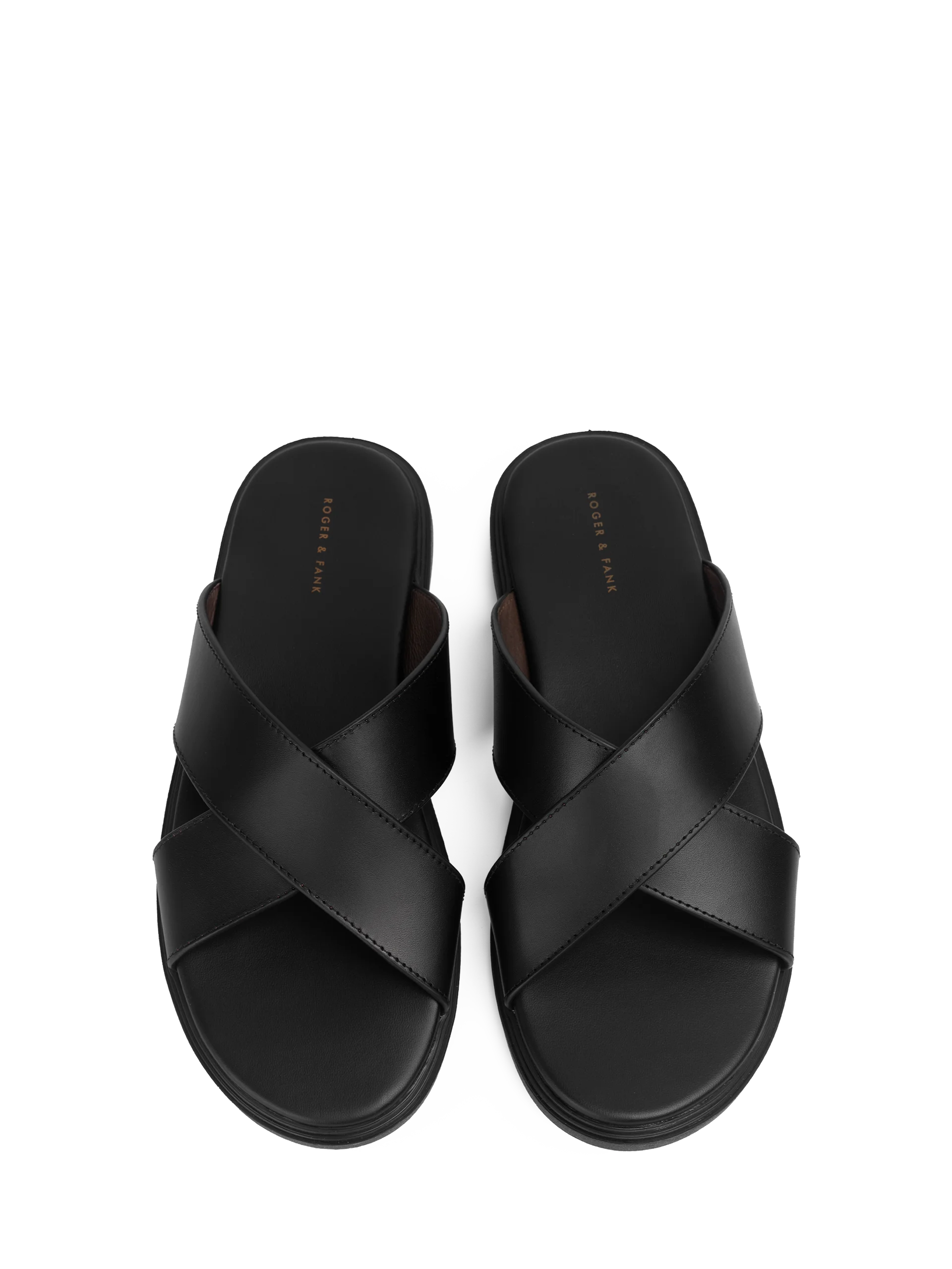 Dép da nam quai chéo R&F SD001