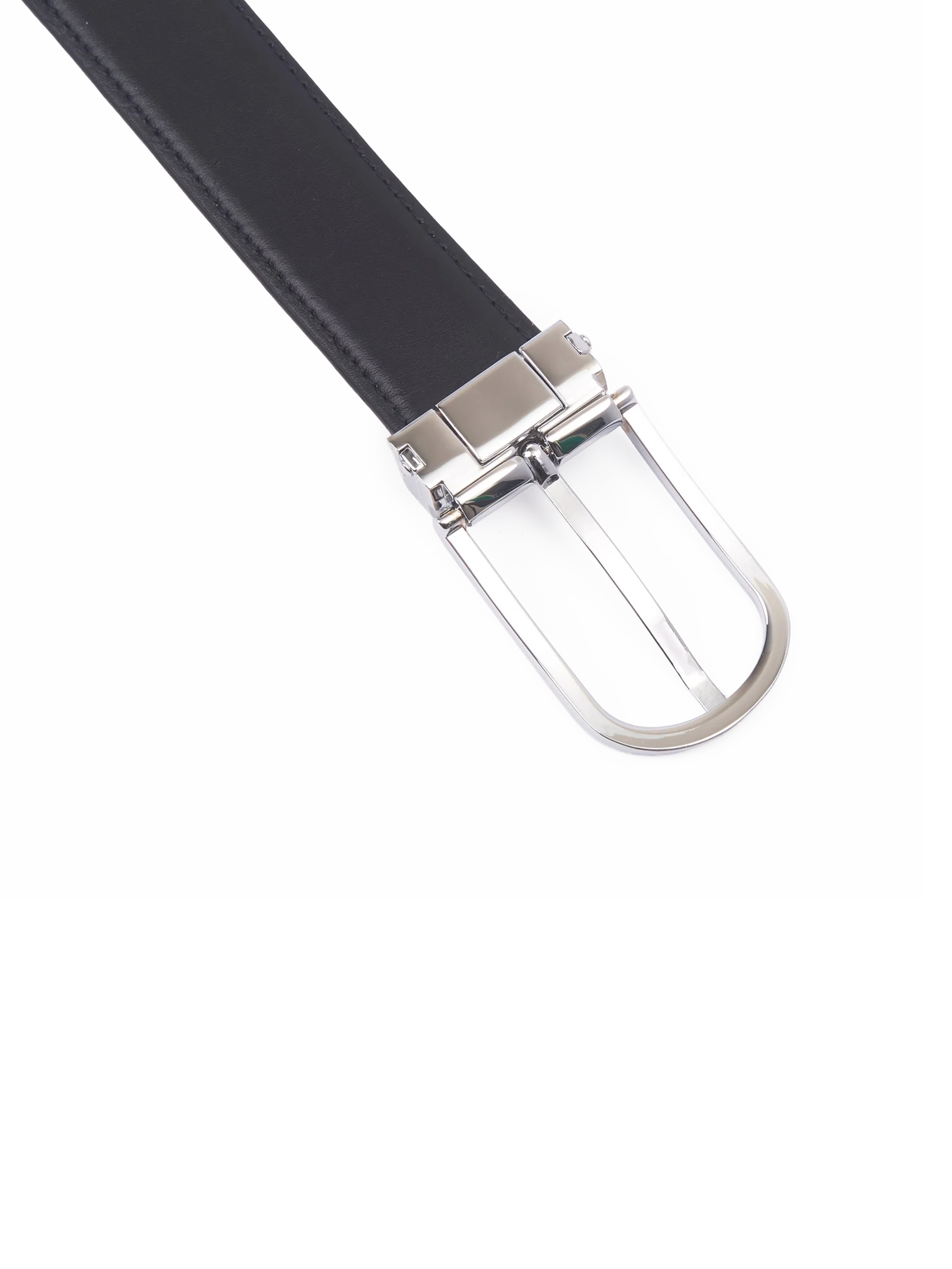 Thắt lưng da 2 mặt đen & xanh 3.0cm - RB244