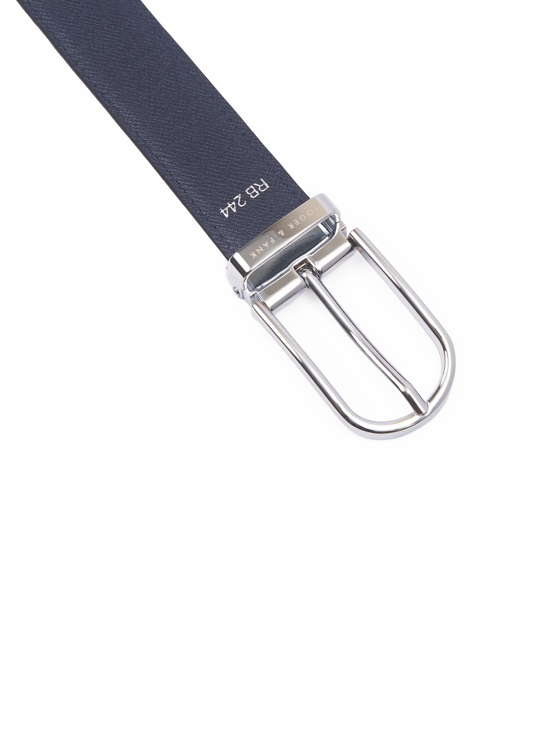 Thắt lưng da 2 mặt đen & xanh 3.0cm - RB244