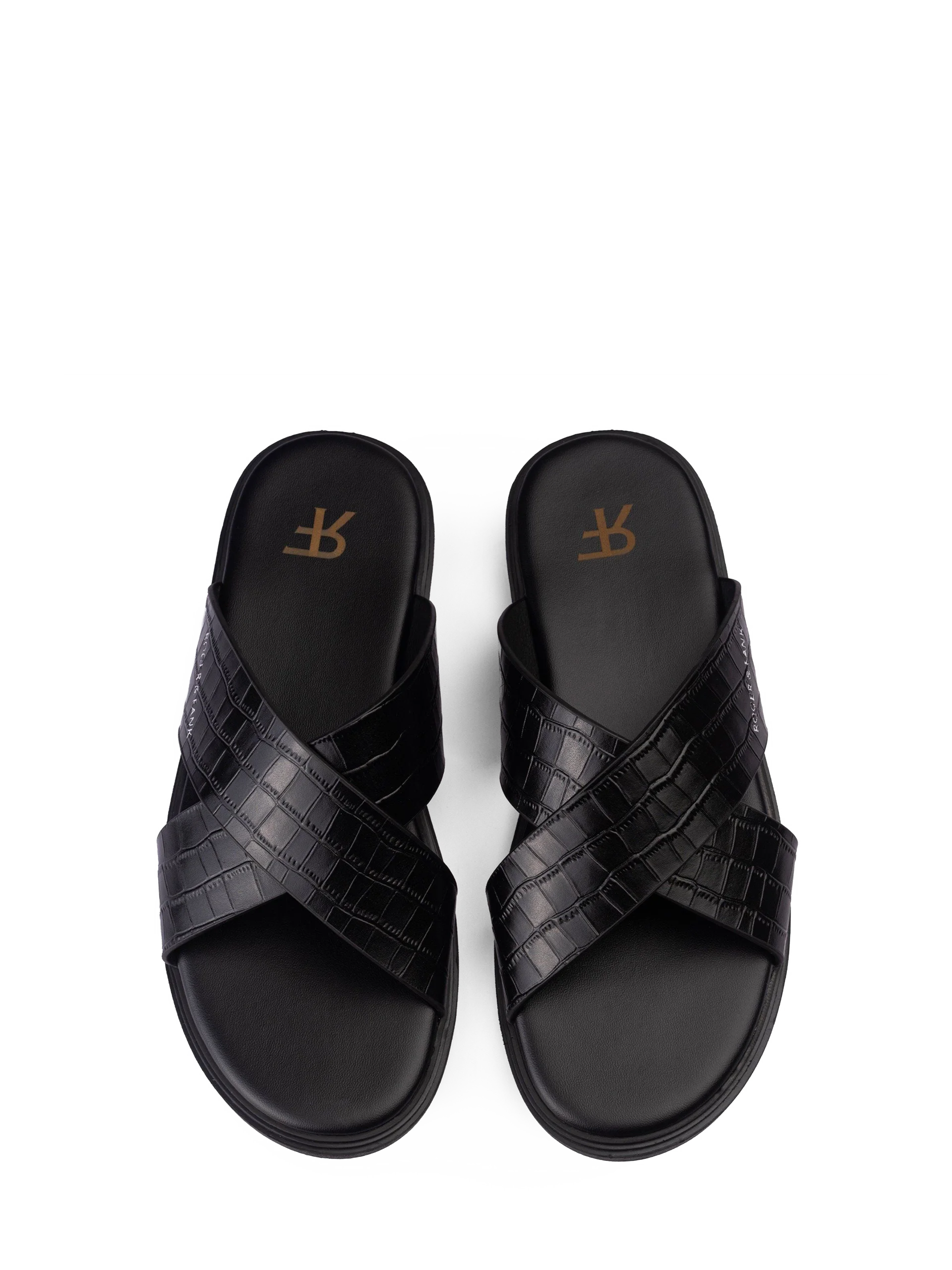 Dép da nam quai chéo R&F SD039