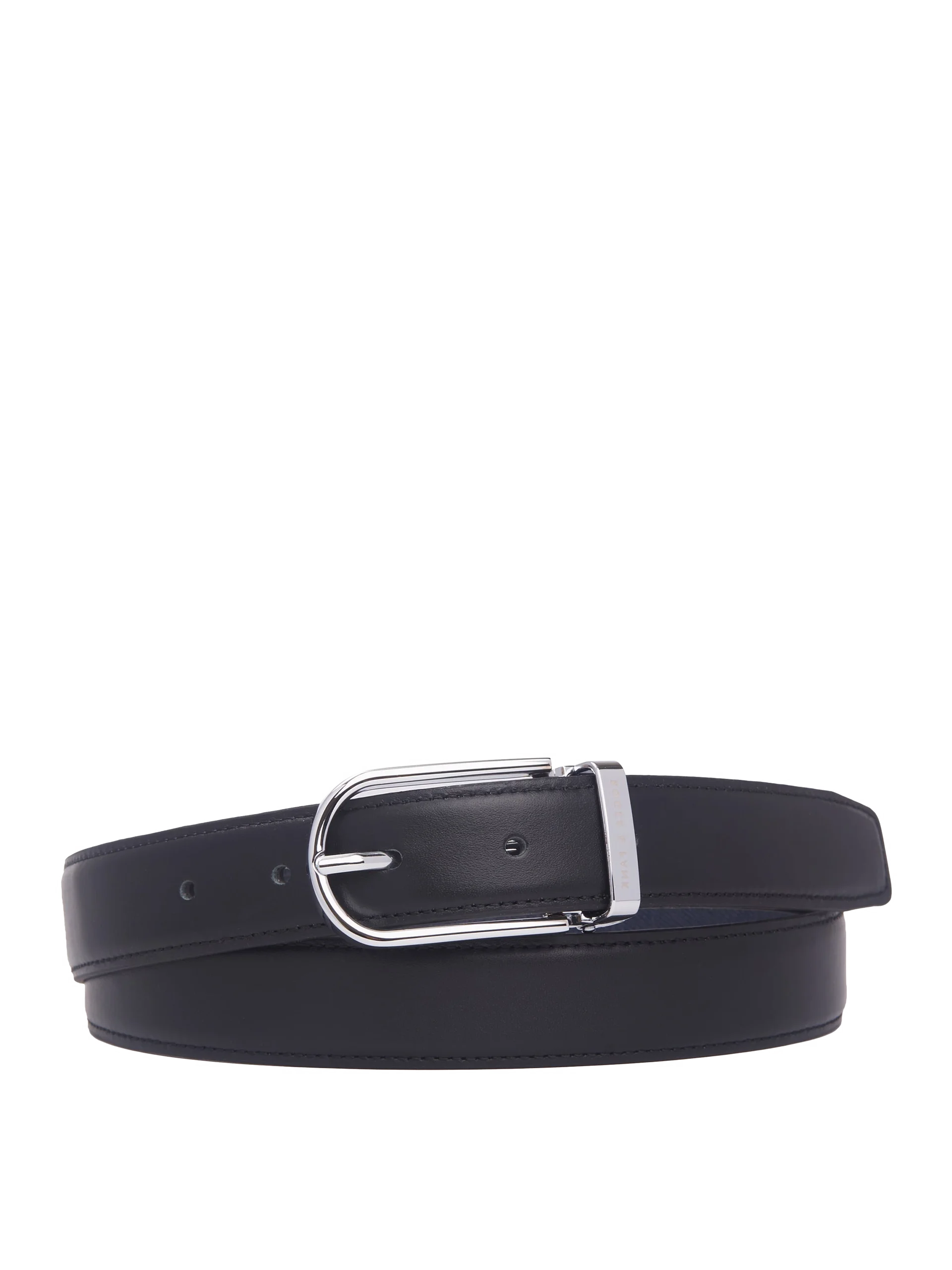 Thắt lưng da 2 mặt đen & xanh 3.0cm - RB244