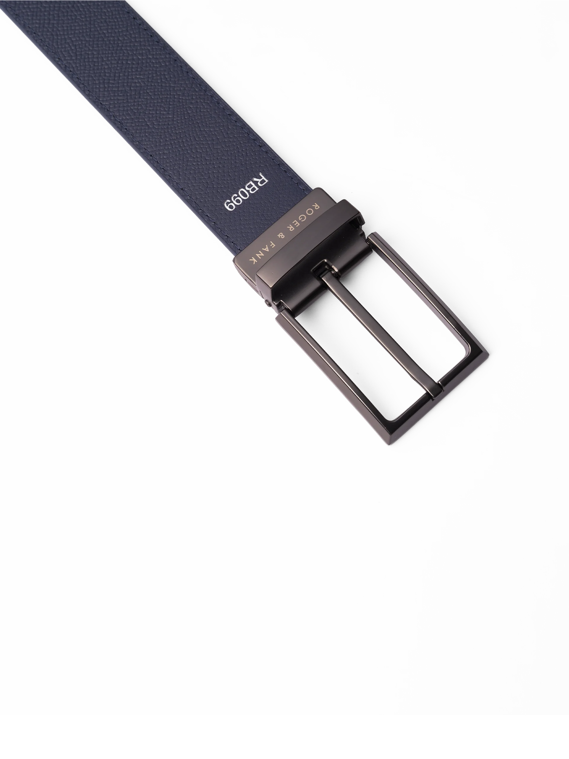 Thắt lưng da xoay 2 mặt xanh và đen 3.5cm RB099