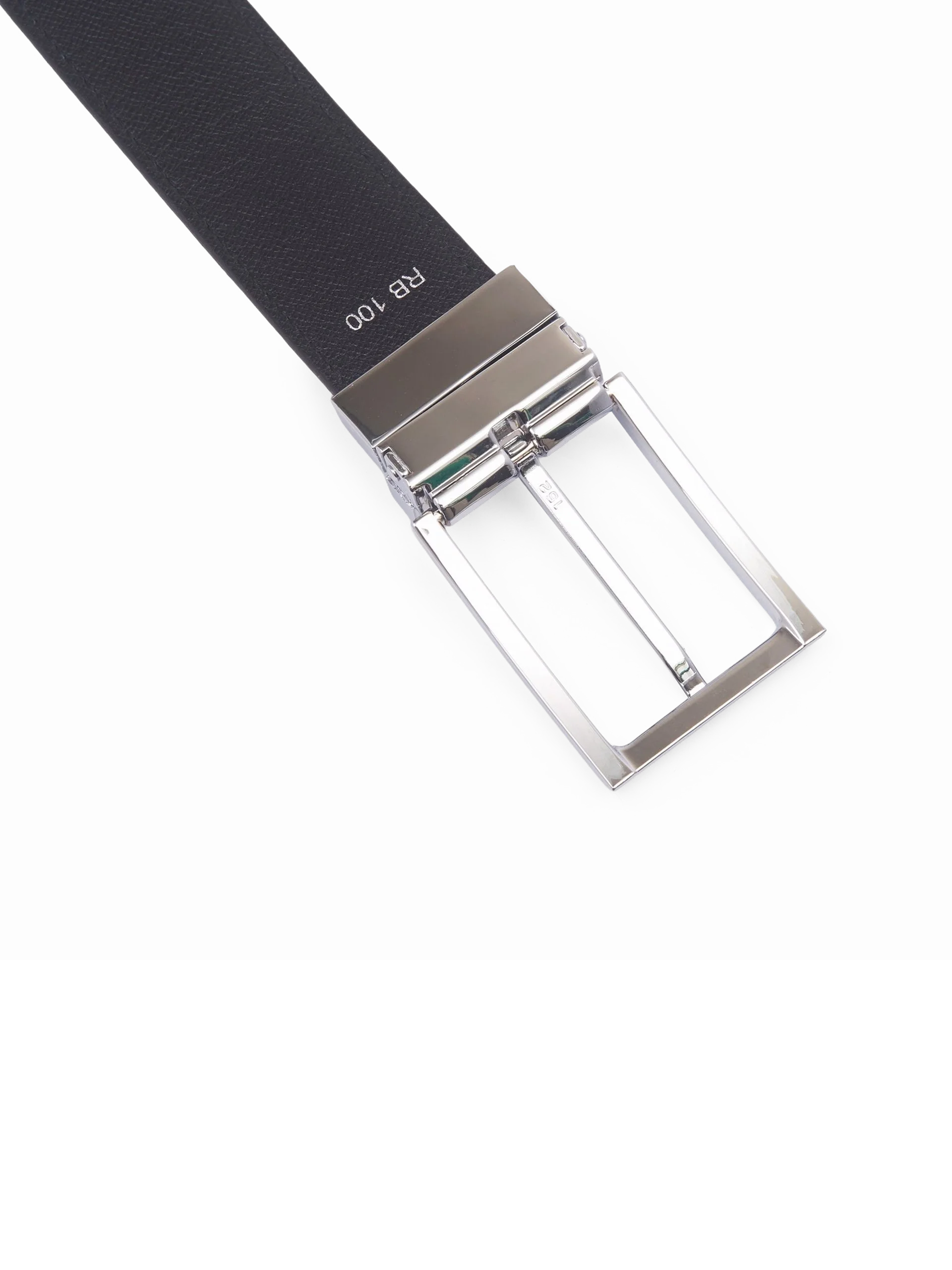 Thắt lưng da cao cấp khoá xoay bạc 3.2cm RB100