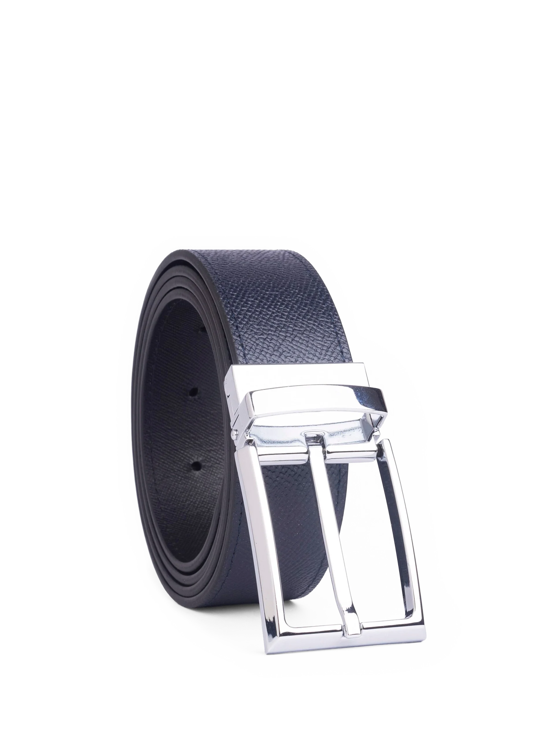 Thắt lưng da cao cấp khoá xoay bạc 3.2cm RB100