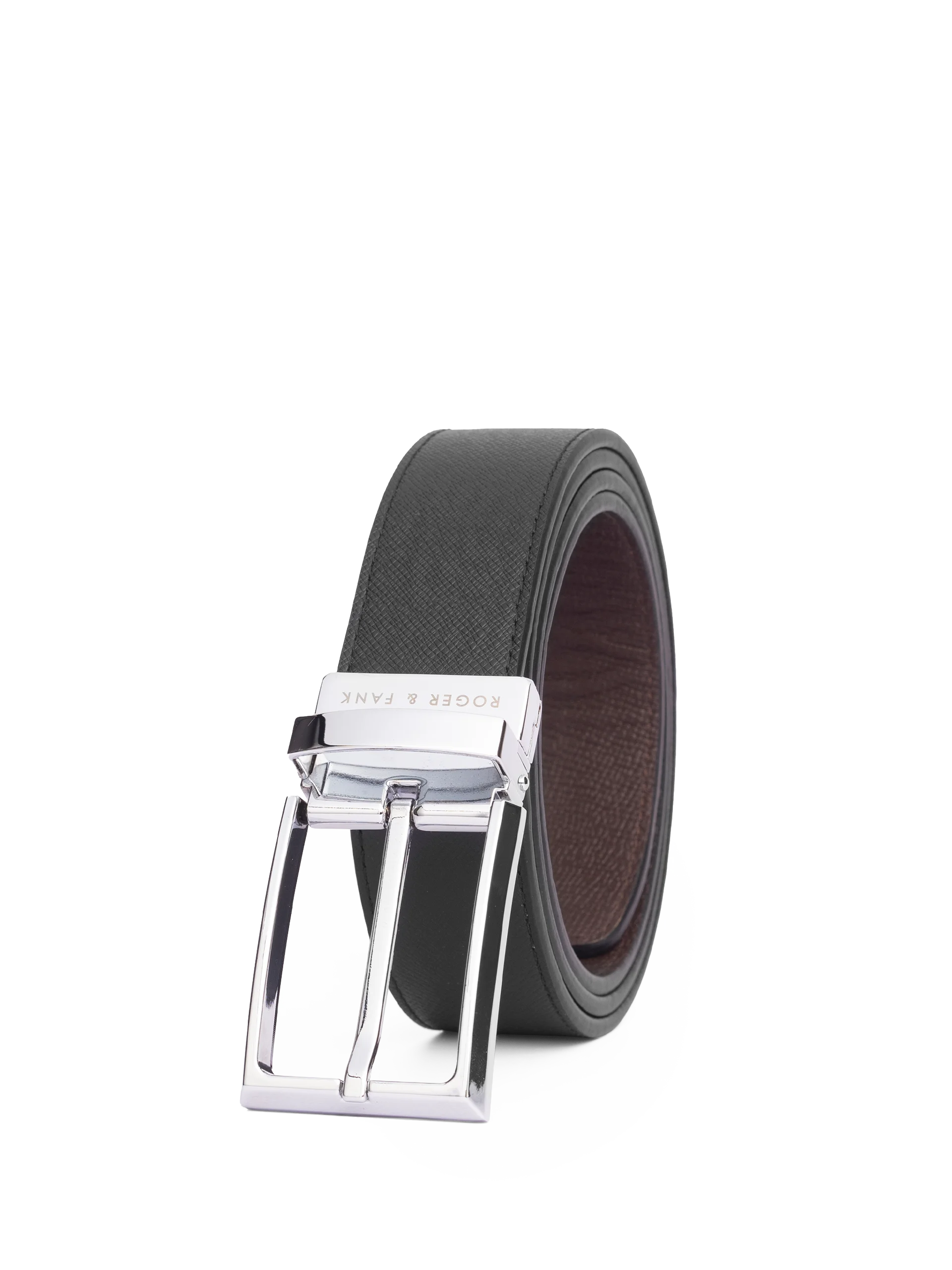 rb2406 Thắt lưng da xoay 2 mặt đen & nâu 3.2cm RB240