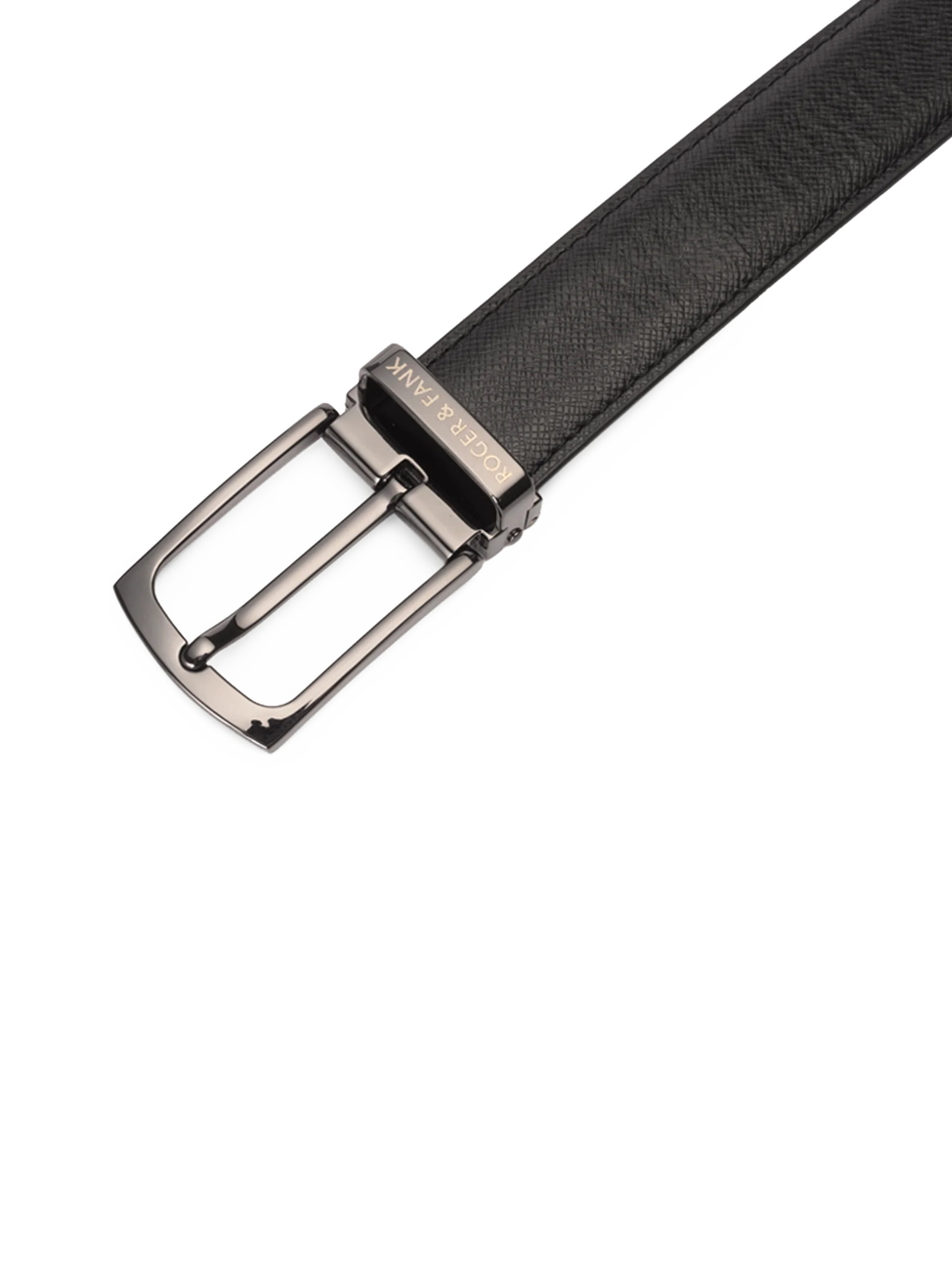 Thắt lưng da 2 mặt đen & xanh 3.0cm - RB247