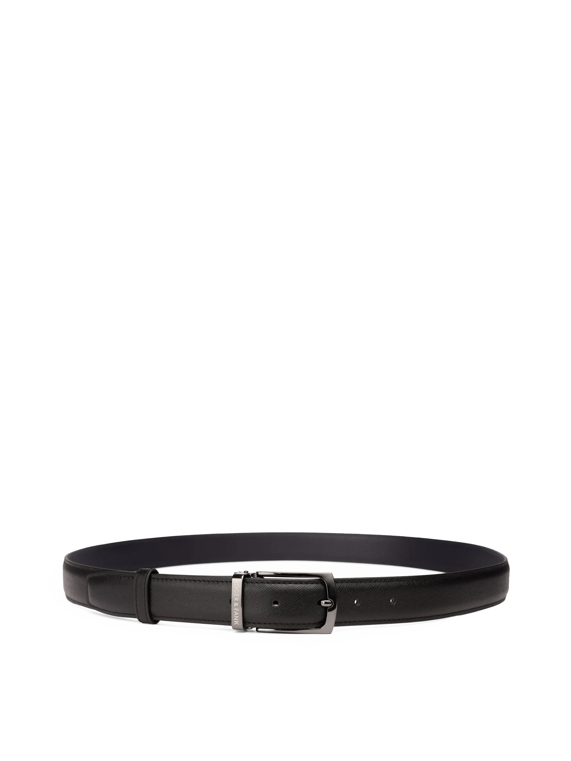 Thắt lưng da 2 mặt đen & xanh 3.0cm - RB247