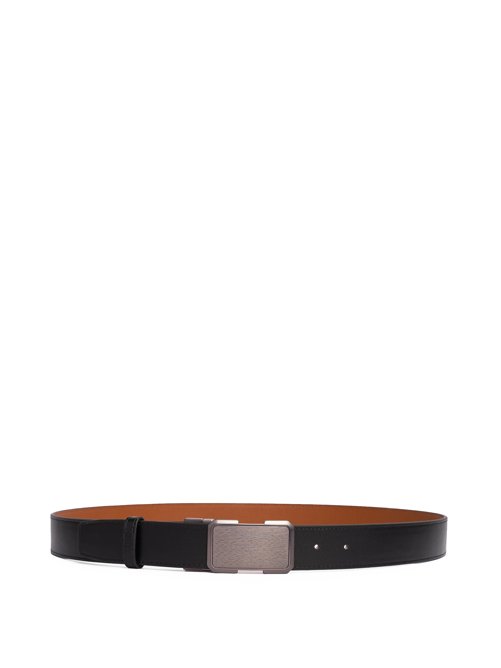 rb3076 Thắt lưng da 2 mặt đen và bò 3.5cm RB307