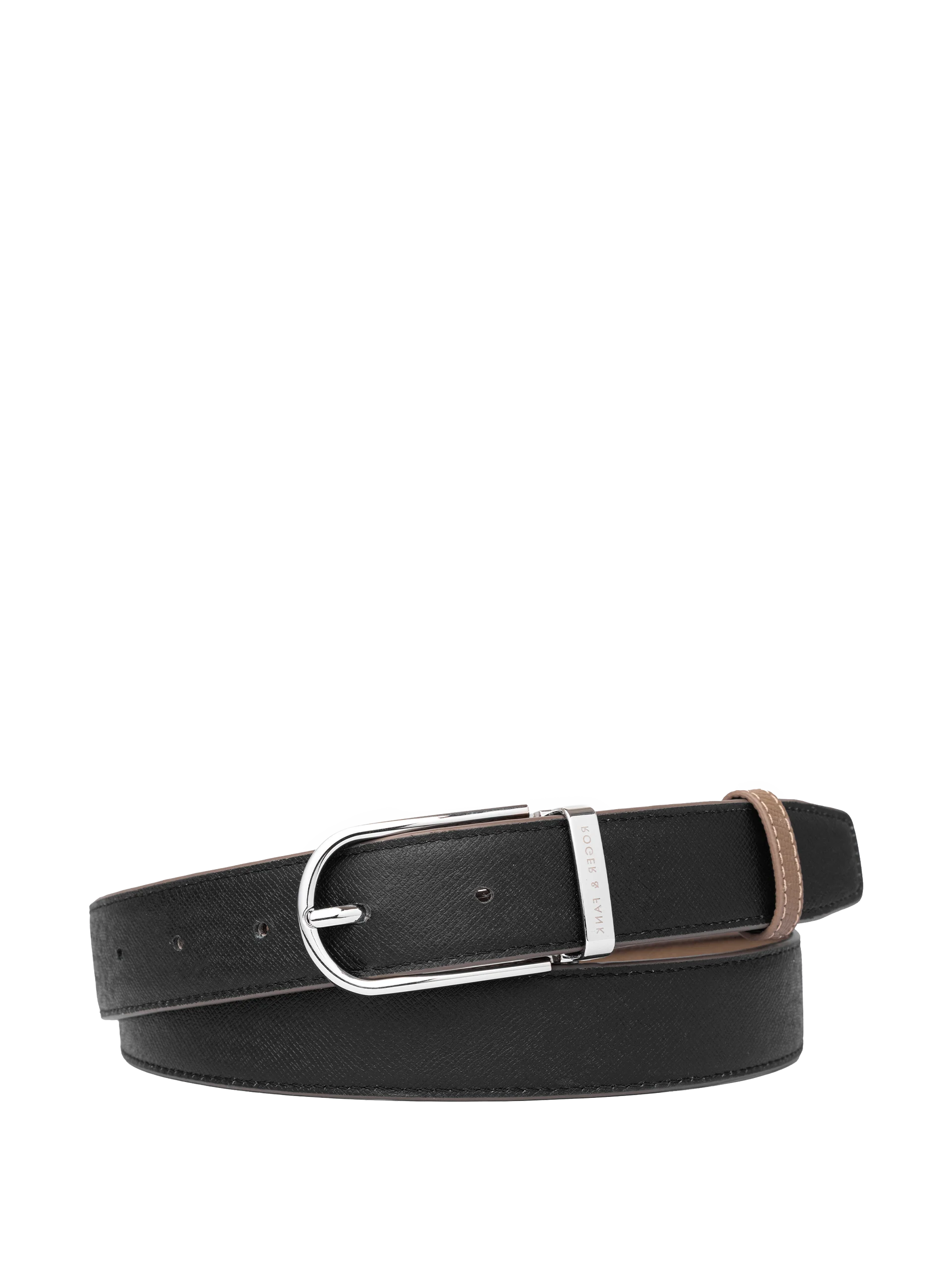 Thắt lưng da 2 mặt đen và xanh 3.0cm RB310