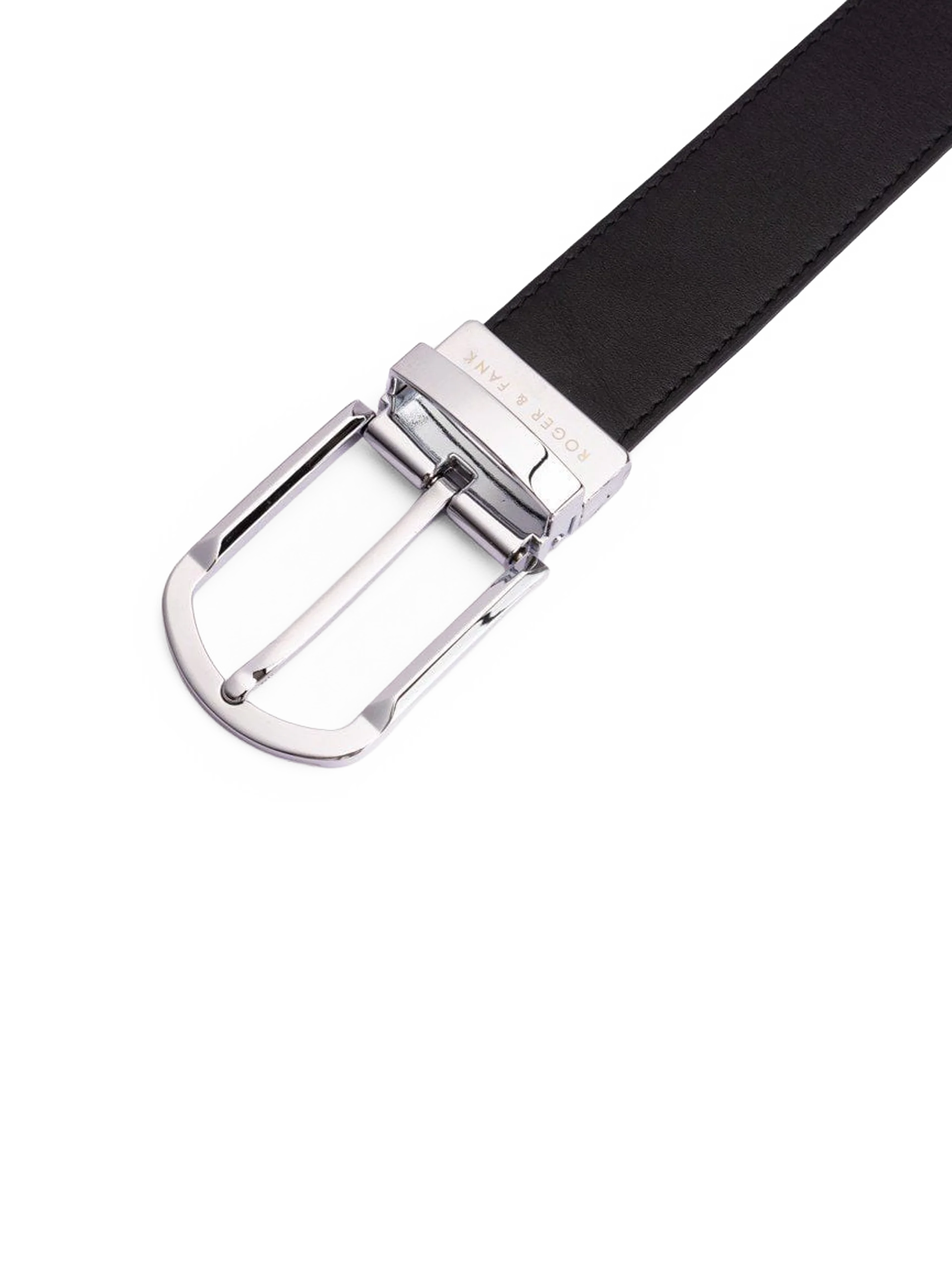 Thắt lưng da xoay 2 mặt đen & bò 3.5cm RB485